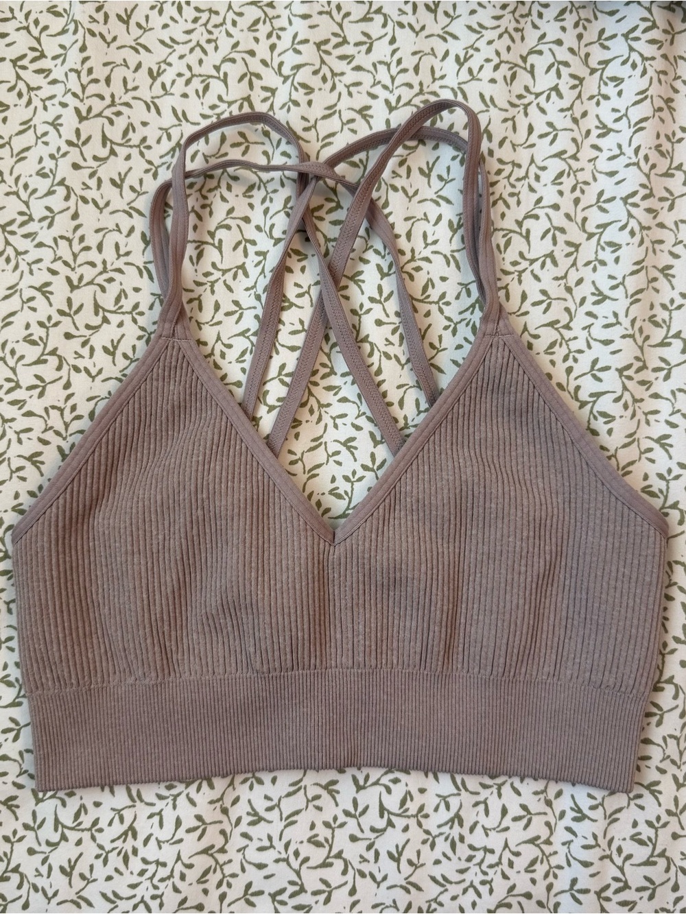 aerie Seamless Strappy Bralette - Pebble